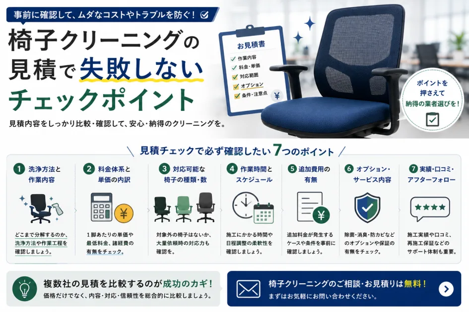 椅子クリーニングの見積で失敗しないためのチェックポイント