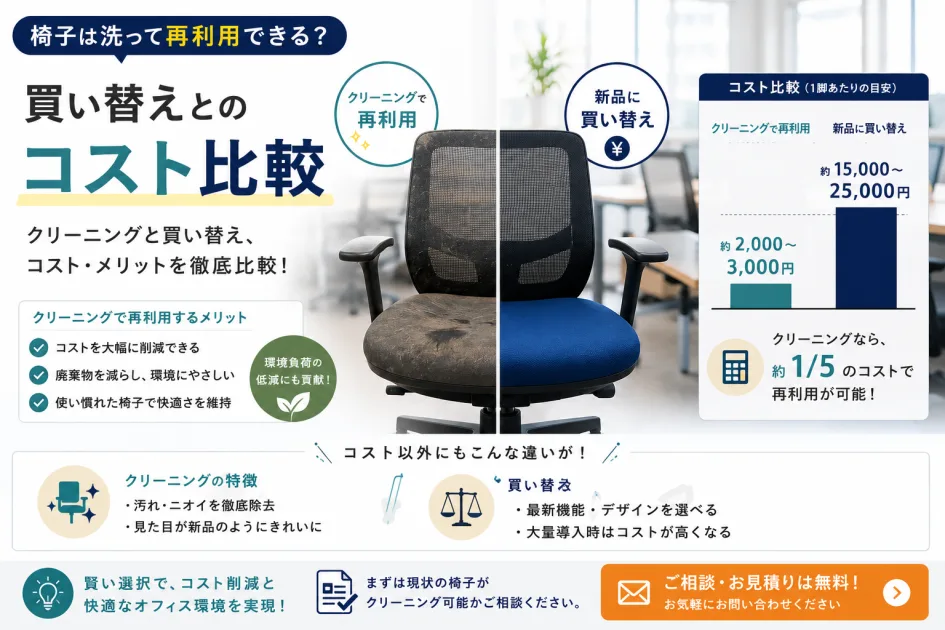椅子は洗って再利用できる？買い替えとのコスト比較
