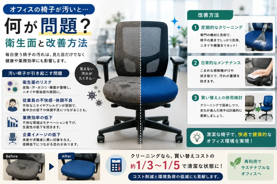 オフィスの椅子が汚いと何が問題？衛生面と改善方法