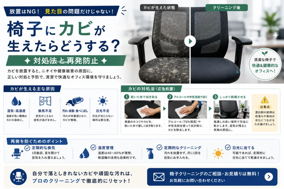 椅子にカビが生えたらどうする？対処法と再発防止