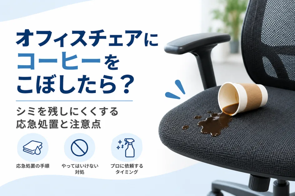オフィスチェアにコーヒーをこぼしたら？シミを残しにくくする応急処置と注意点